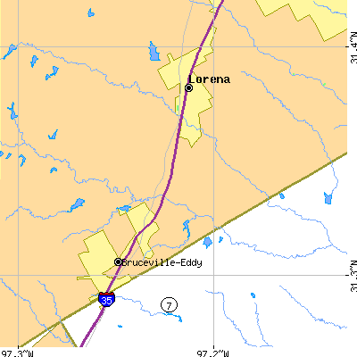 Zip code 76630 close-up map