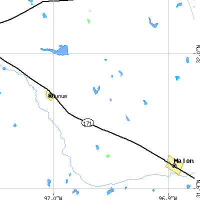 Zip code 76631 close-up map