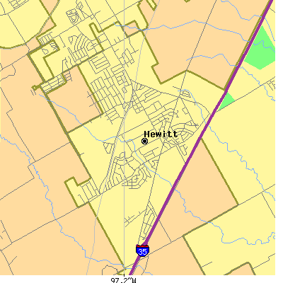 Zip code 76643 close-up map