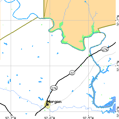Zip code 76652 close-up map