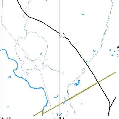 Zip code 76680 close-up map