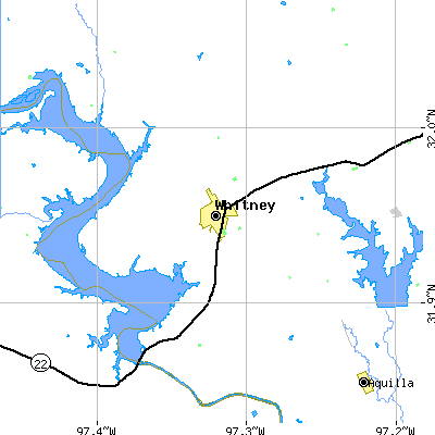 Zip code 76692 close-up map