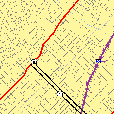 Zip code 76701 close-up map