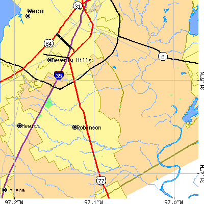 Zip code 76706 close-up map