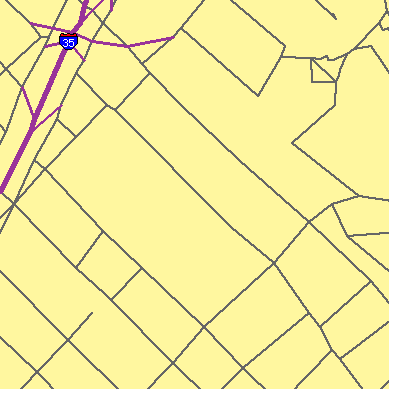 Zip code 76798 close-up map
