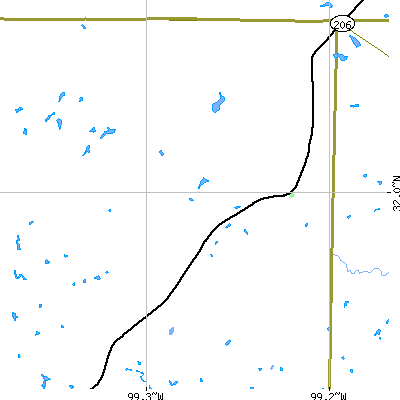 Zip code 76828 close-up map