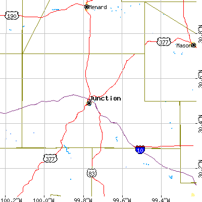 Zip code 76849 close-up map