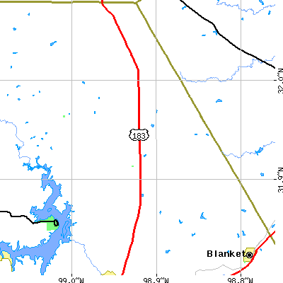Zip code 76857 close-up map