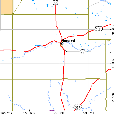 Zip code 76859 close-up map