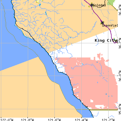 Zip code 93920 close-up map