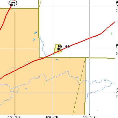 Zip code 76861 close-up map