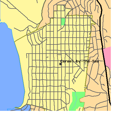 Zip code 93921 close-up map