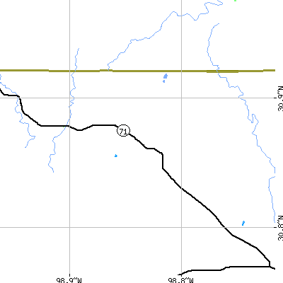 Zip code 76885 close-up map