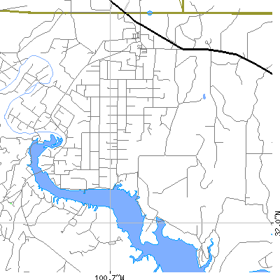 Zip code 76949 close-up map