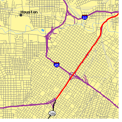 Zip code 77002 close-up map