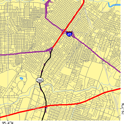 Zip code 77004 close-up map