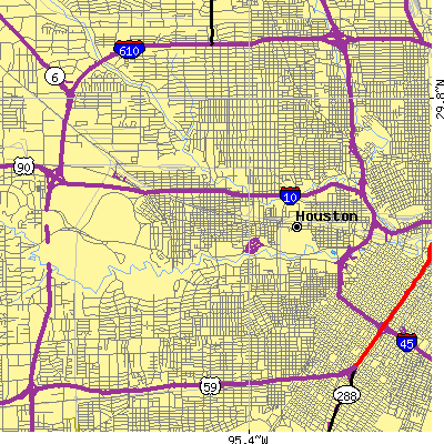 Zip code 77007 close-up map