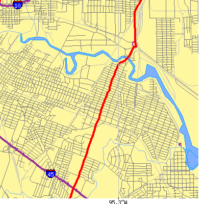 Zip code 77011 close-up map