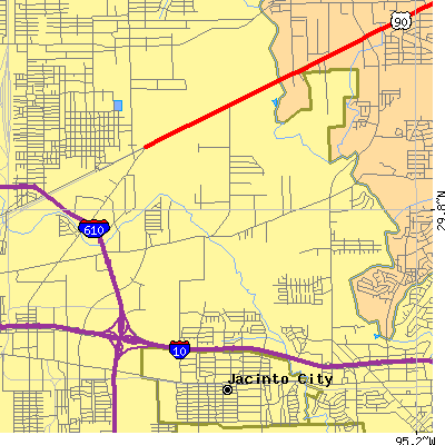 Zip code 77013 close-up map