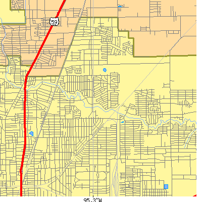 Zip code 77016 close-up map