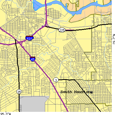 Zip code 77017 close-up map