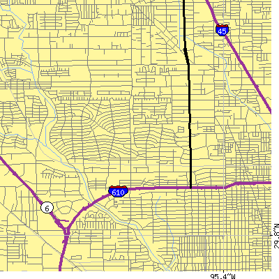 Zip code 77018 close-up map