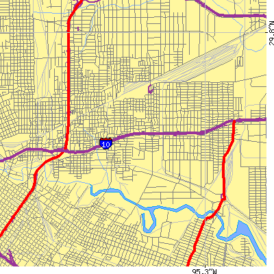 Zip code 77020 close-up map