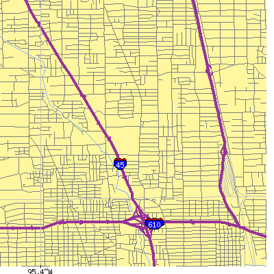 Zip code 77022 close-up map
