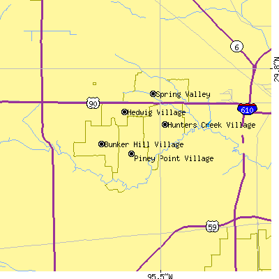 Zip code 77024 close-up map