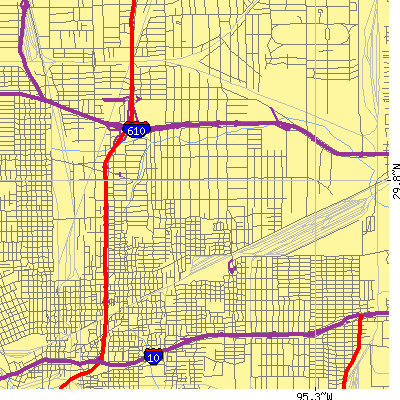 Zip code 77026 close-up map