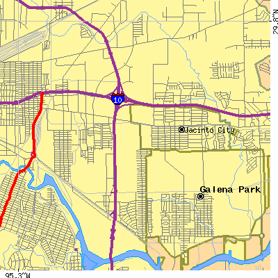 Zip code 77029 close-up map