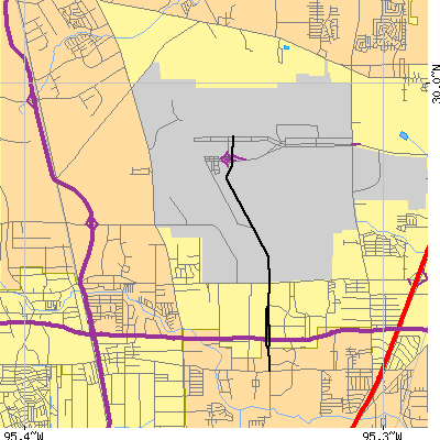 Zip code 77032 close-up map