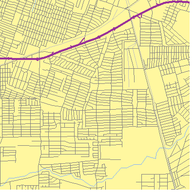 Zip code 77033 close-up map