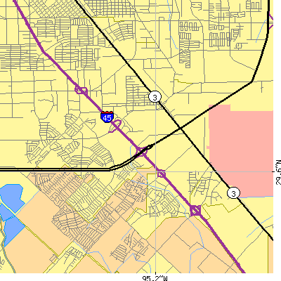 Zip code 77034 close-up map