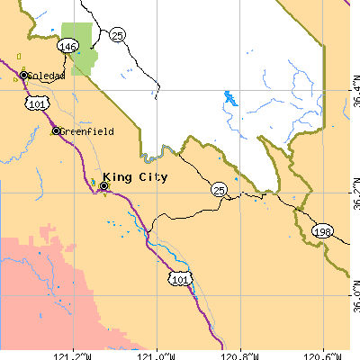 Zip code 93930 close-up map