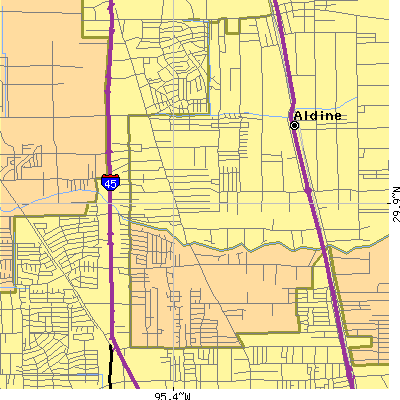 Zip code 77037 close-up map