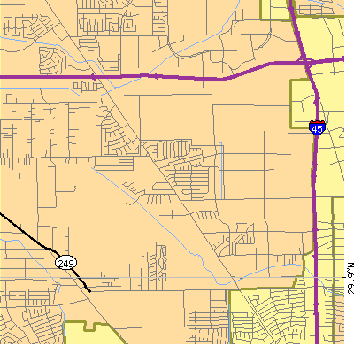 Zip code 77038 close-up map