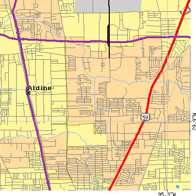 Zip code 77039 close-up map