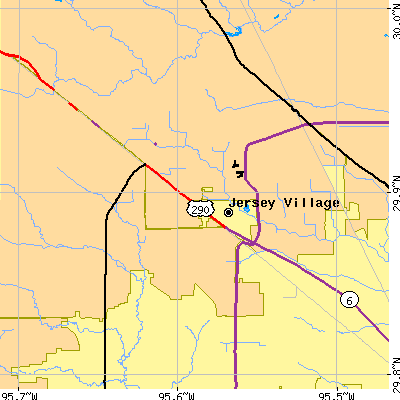 Zip code 77040 close-up map