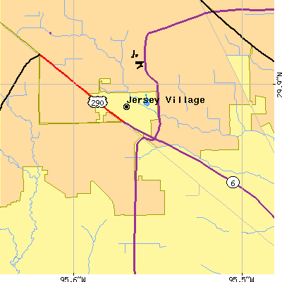 Zip code 77041 close-up map