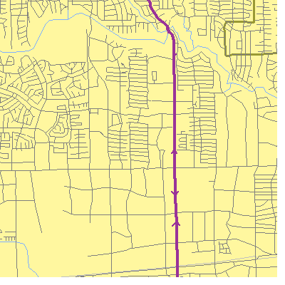 Zip code 77042 close-up map