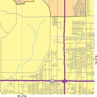 Zip code 77043 close-up map