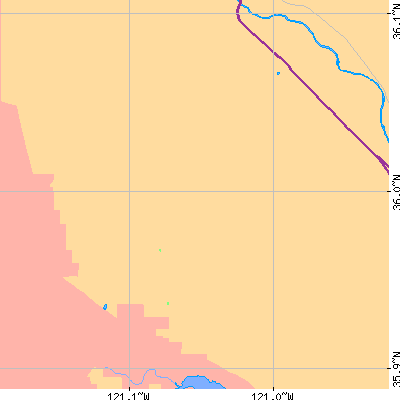 Zip code 93932 close-up map
