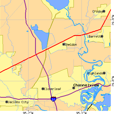 Zip code 77049 close-up map