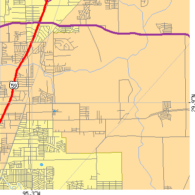 Zip code 77050 close-up map