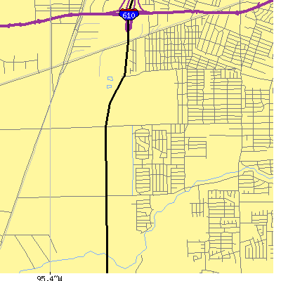 Zip code 77051 close-up map