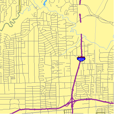 Zip code 77056 close-up map