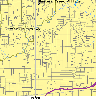 Zip code 77057 close-up map