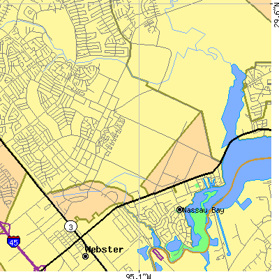 Zip code 77058 close-up map