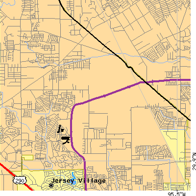Zip code 77064 close-up map